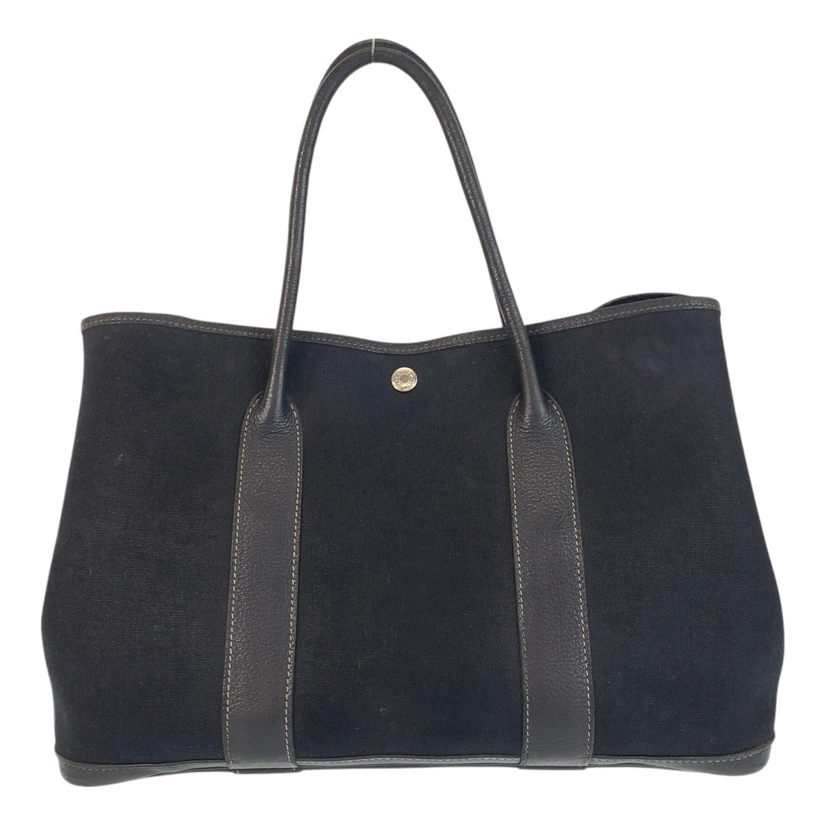 15783
HERMES エルメス ガーデンパーティPM ブラック 黒 シルバー金具 キャンバス / レザー トートバッグ ショルダーバッグ  レディース AB64