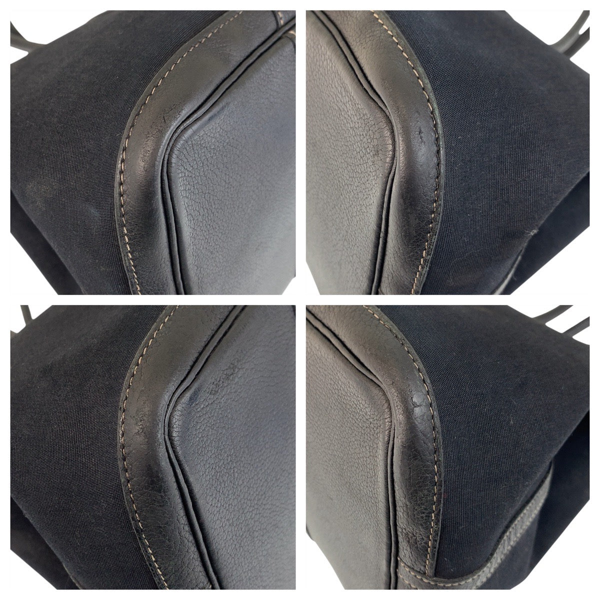 15783
HERMES エルメス ガーデンパーティPM ブラック 黒 シルバー金具 キャンバス / レザー トートバッグ ショルダーバッグ  レディース AB64