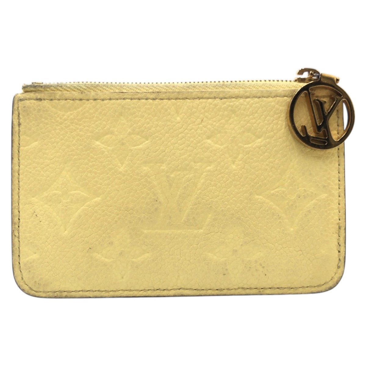 15792
 LOUIS VUITTON Louis Vuitton Monogram Porte Carte Romy Jaune Yellow Leather M82044 Coin Case Purse for Women