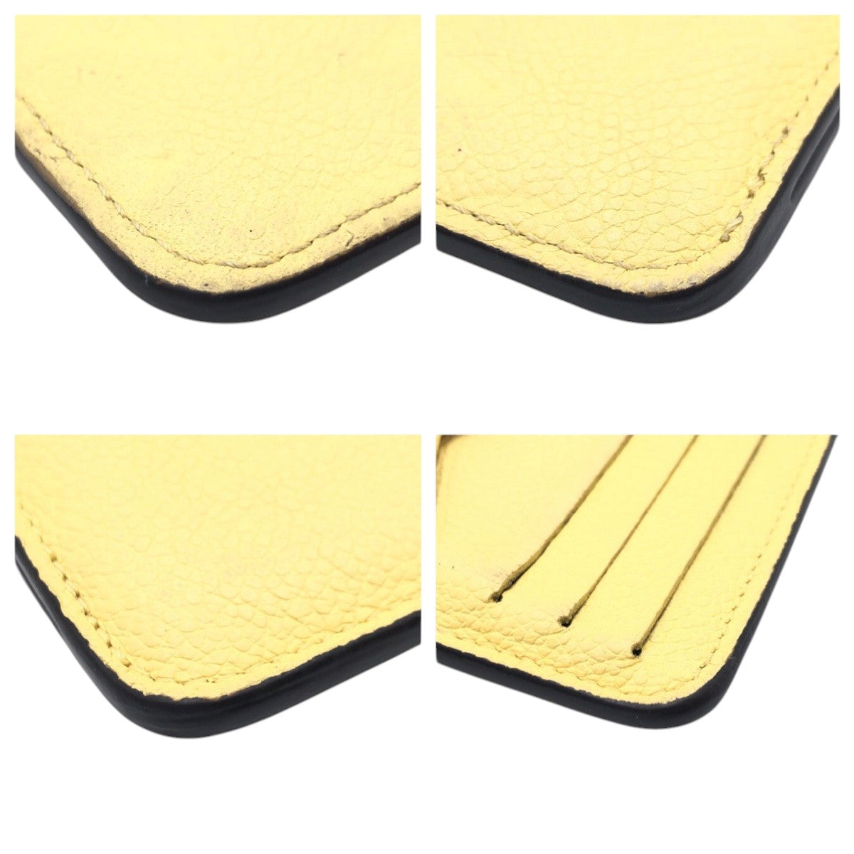 15792
 LOUIS VUITTON Louis Vuitton Monogram Porte Carte Romy Jaune Yellow Leather M82044 Coin Case Purse for Women