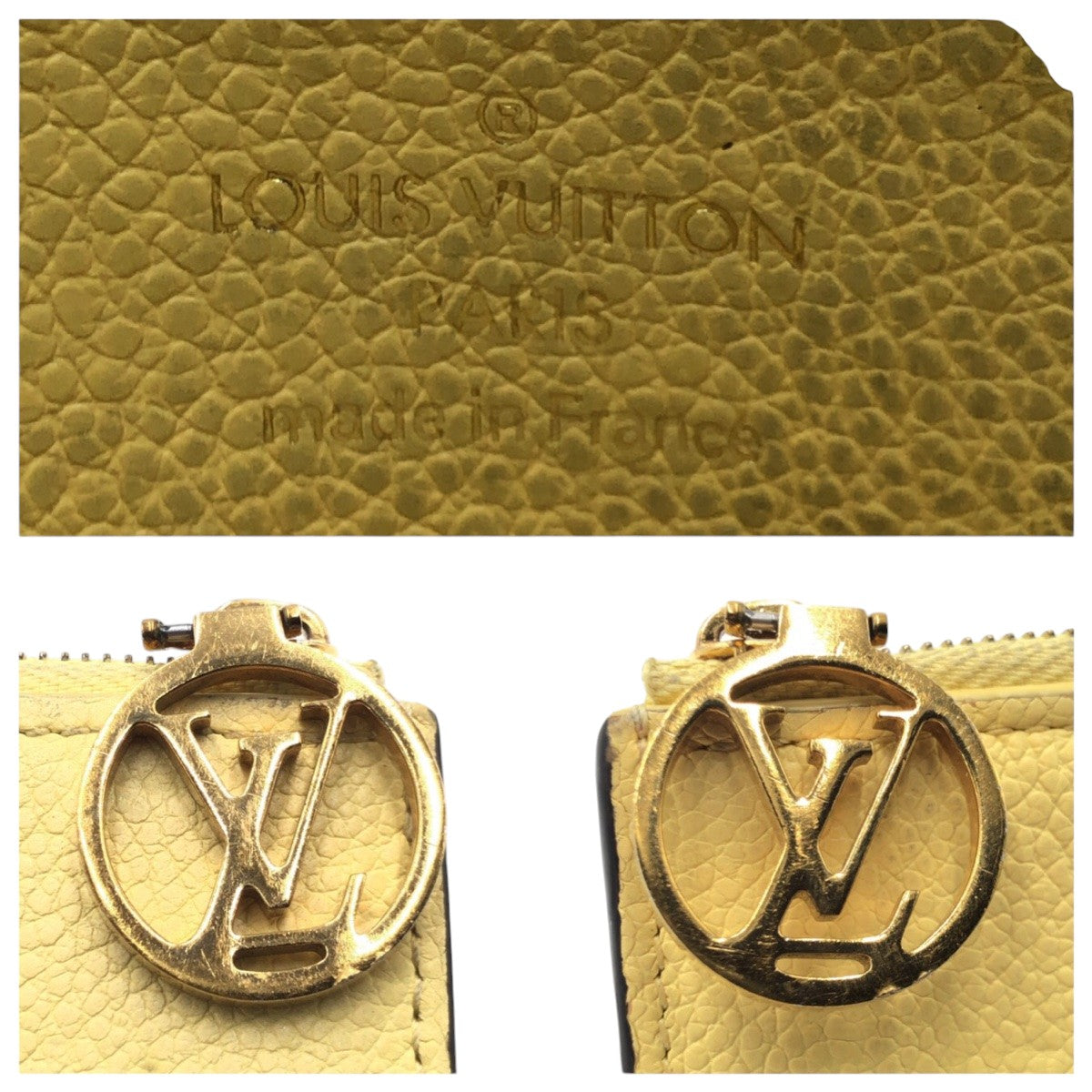 15792
 LOUIS VUITTON Louis Vuitton Monogram Porte Carte Romy Jaune Yellow Leather M82044 Coin Case Purse for Women