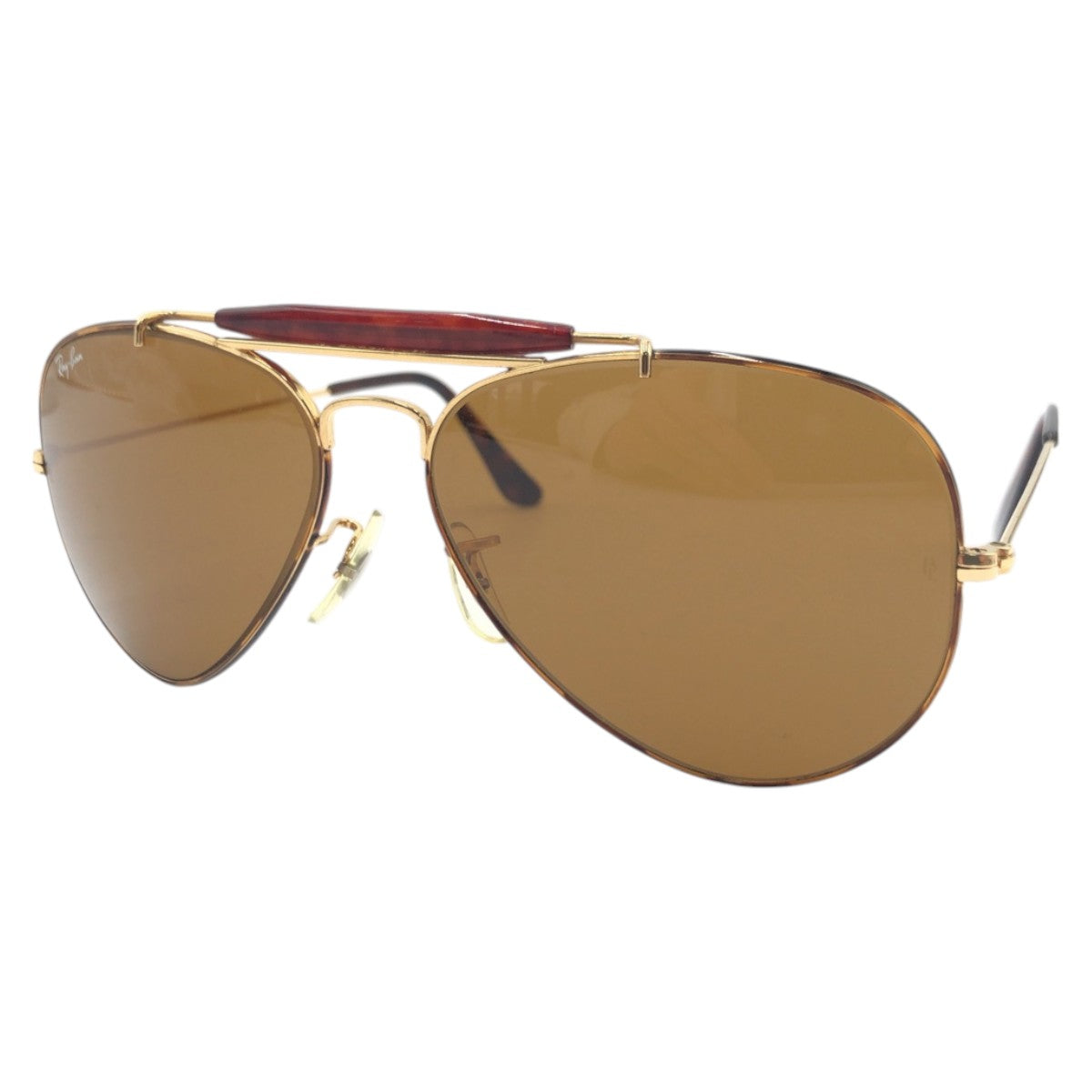 15795
 Ray-Ban Vintage B&amp;L Aviator Gold Brown Metal Sunglasses Unisex Teardrop Men's