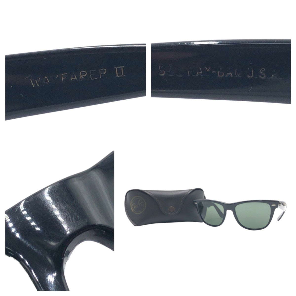 15796
Ray-Ban レイバン B&L ボシュロム ウェイファーラー ブラック 黒 プラスチック サングラス 男女兼用 ウェリントン  レディース