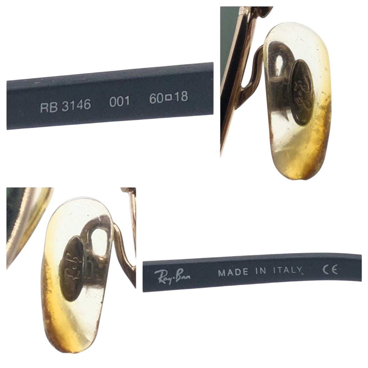 15799
Ray-Ban レイバン スカイウォー ゴールド グリーン ブラック 黒 メタル RB3146 001 60018 サングラス 男女兼用 スクエア  メンズ