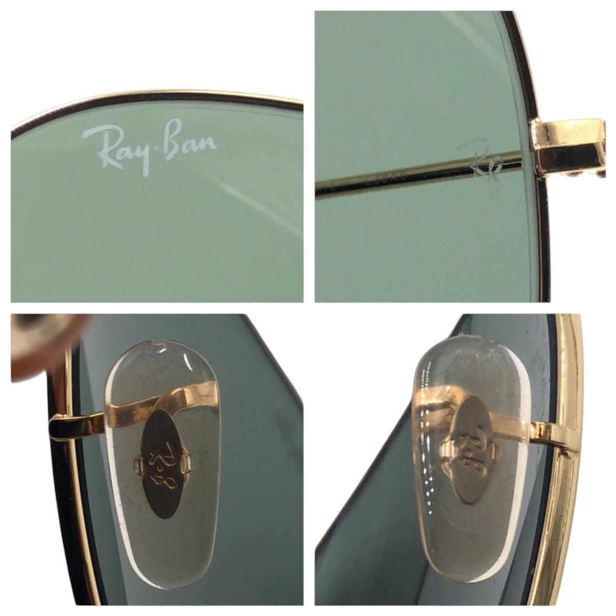 15805
 Ray-Ban Aviator Gold Green Metal RB3026 L2846 Sunglasses Teardrop Men's