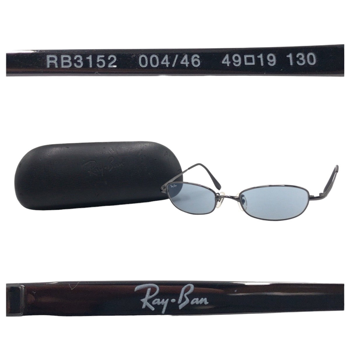 15812
Ray-Ban レイバン ブラック ブルー メタル RB3152 004/46 49□19 130 サングラス 男女兼用 オーバル  メンズ