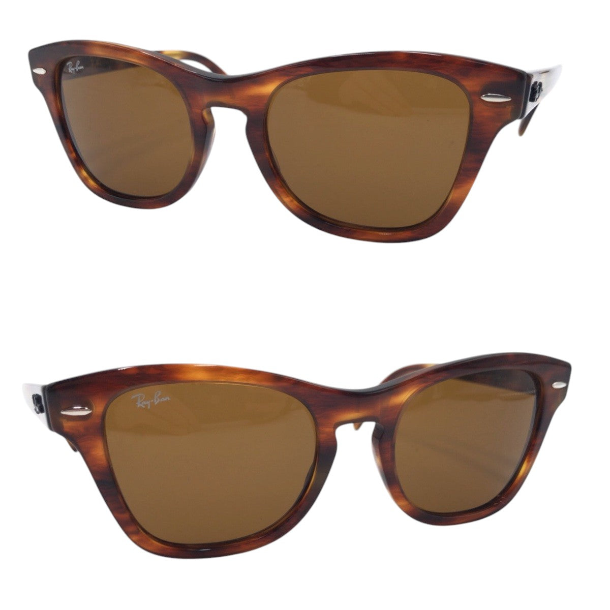 15813
 Ray-Ban Brown Plastic RB07078-F 954/33 53□21 145 3N Sunglasses Unisex Wellington Men's