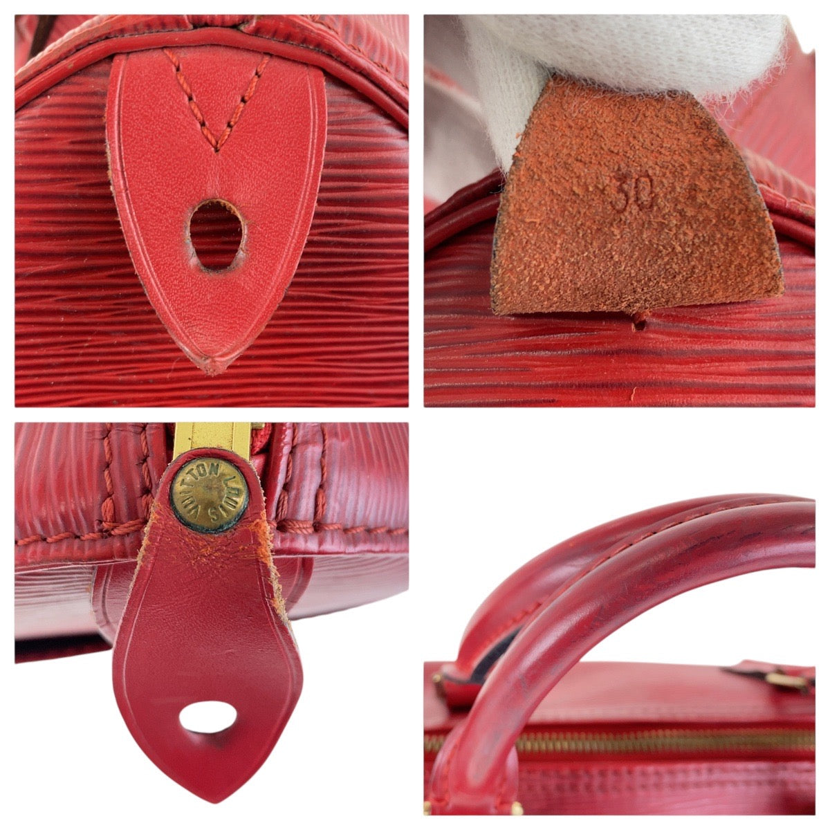 15819
LOUIS VUITTON Epi Speedy 30 Red Gold Hardware Epi Leather M43017 Handbag Boston Bag Ladies
