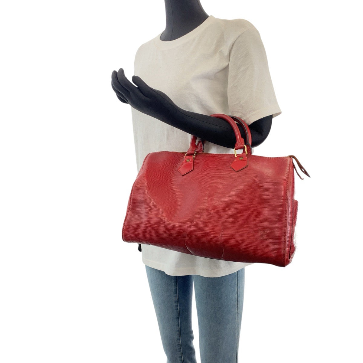 15819
LOUIS VUITTON Epi Speedy 30 Red Gold Hardware Epi Leather M43017 Handbag Boston Bag Ladies