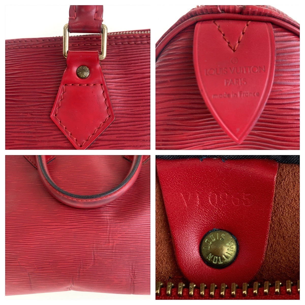 15819
LOUIS VUITTON Epi Speedy 30 Red Gold Hardware Epi Leather M43017 Handbag Boston Bag Ladies