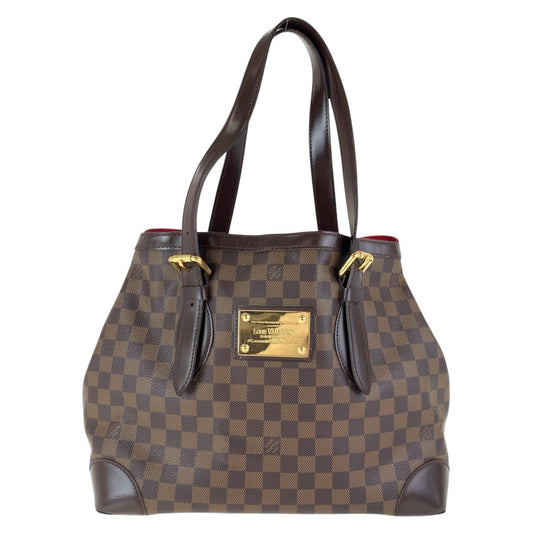 15820
LOUIS VUITTON ルイヴィトン ダミエ ハムステッド MM ブラウン ゴールド金具 PVC / レザー N51204 トートバッグ ショルダーバッグ  レディース