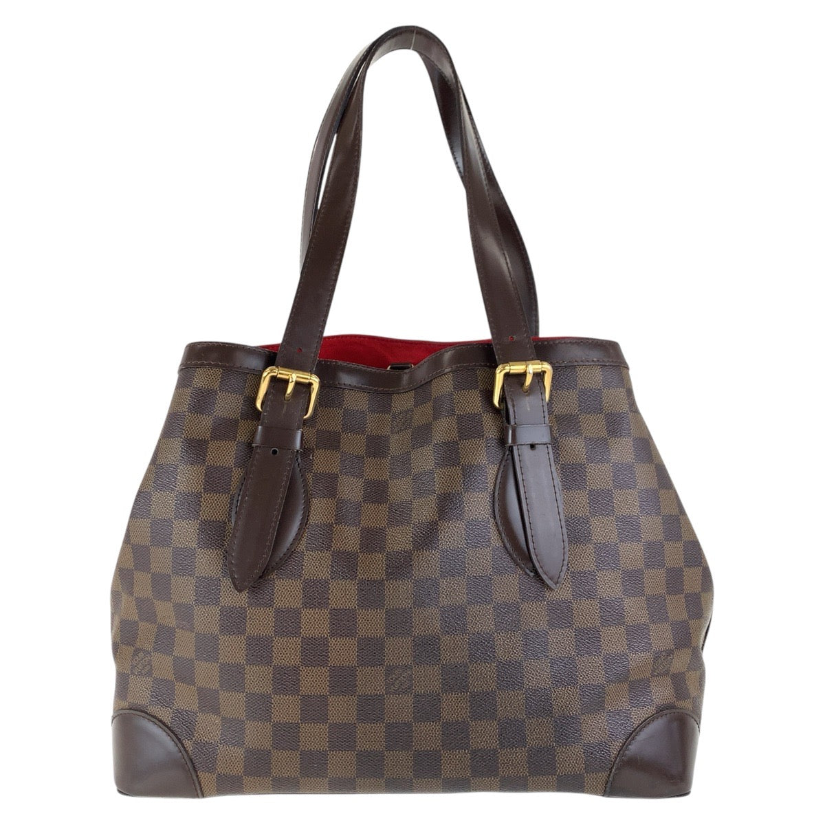 15820
LOUIS VUITTON ルイヴィトン ダミエ ハムステッド MM ブラウン ゴールド金具 PVC / レザー N51204 トートバッグ ショルダーバッグ  レディース