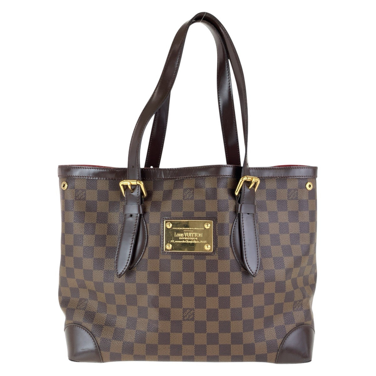 15820
LOUIS VUITTON ルイヴィトン ダミエ ハムステッド MM ブラウン ゴールド金具 PVC / レザー N51204 トートバッグ ショルダーバッグ  レディース