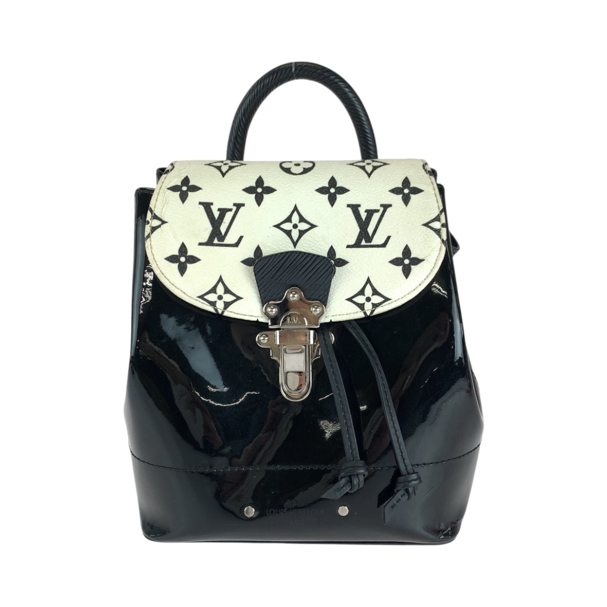 15821
LOUIS VUITTON ルイヴィトン ヴェルニ モノグラム ホットスプリングス ブラック ホワイト ヴェルニ M53637 リュックサック バックパック  レディース AB100