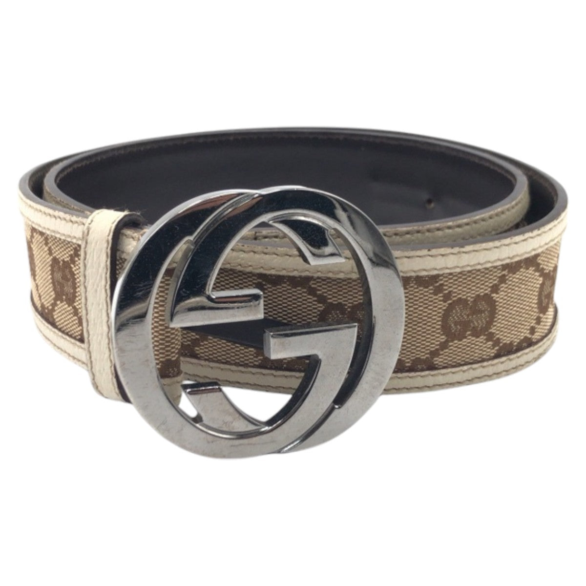 15823
GUCCI グッチ GG柄 ブラウン シルバー GGキャンバス / メタル 114876 493949 80 32 ベルト 男女兼用  レディース