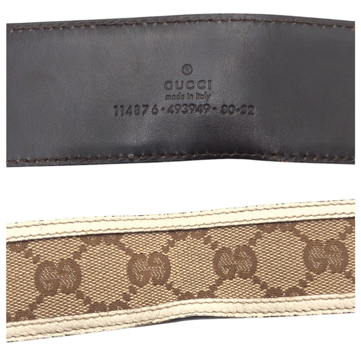 15823
GUCCI グッチ GG柄 ブラウン シルバー GGキャンバス / メタル 114876 493949 80 32 ベルト 男女兼用  レディース