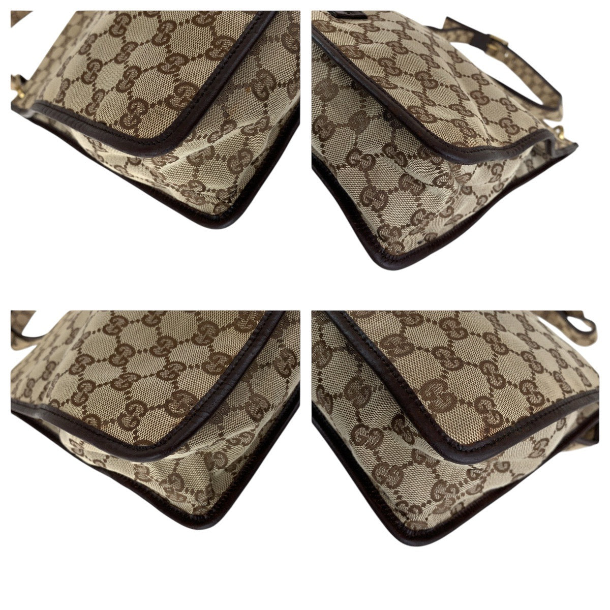 15824
GUCCI グッチ ブラウン ゴールド金具 GGキャンバス 90656 ショルダーバッグ  レディース