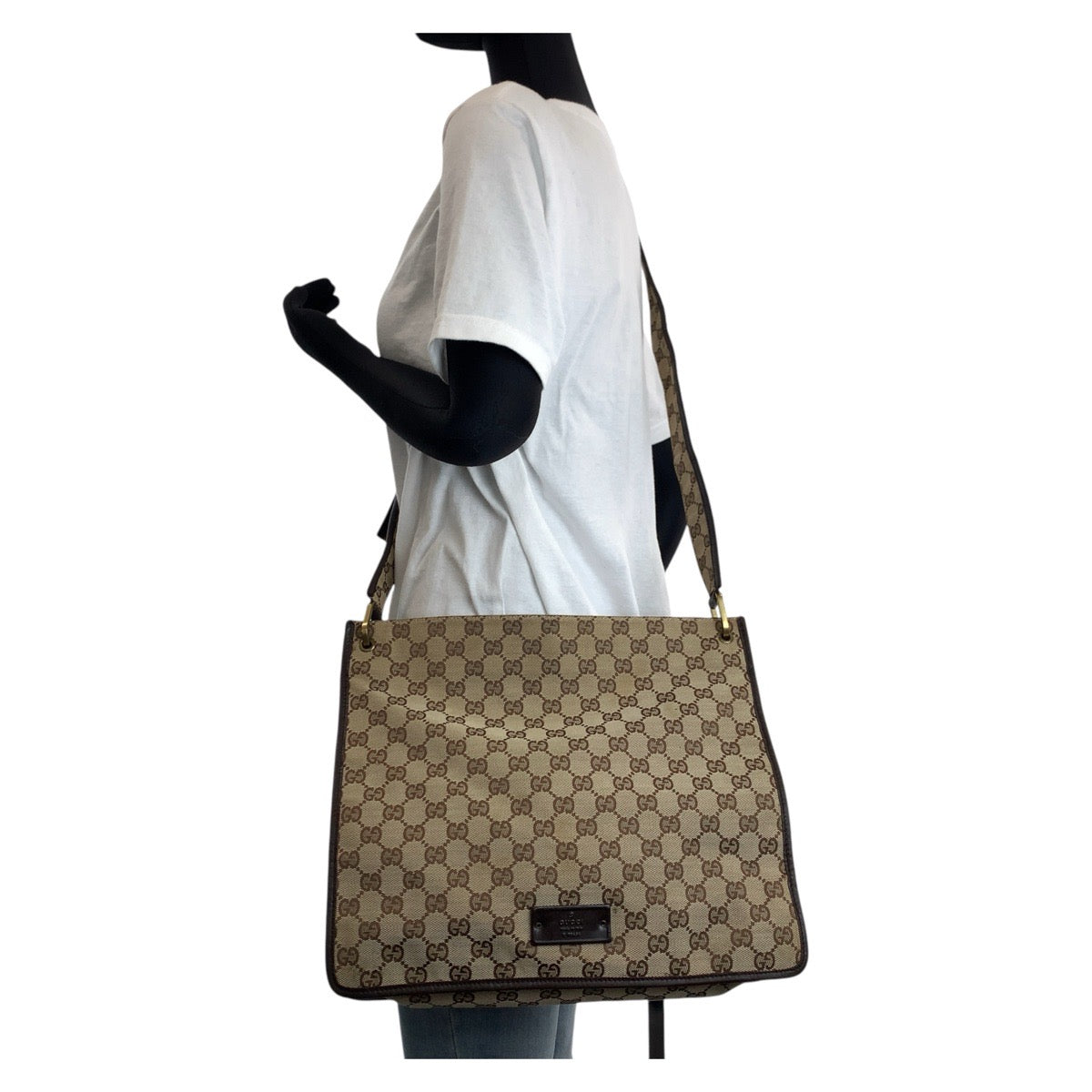 15824
GUCCI グッチ ブラウン ゴールド金具 GGキャンバス 90656 ショルダーバッグ  レディース