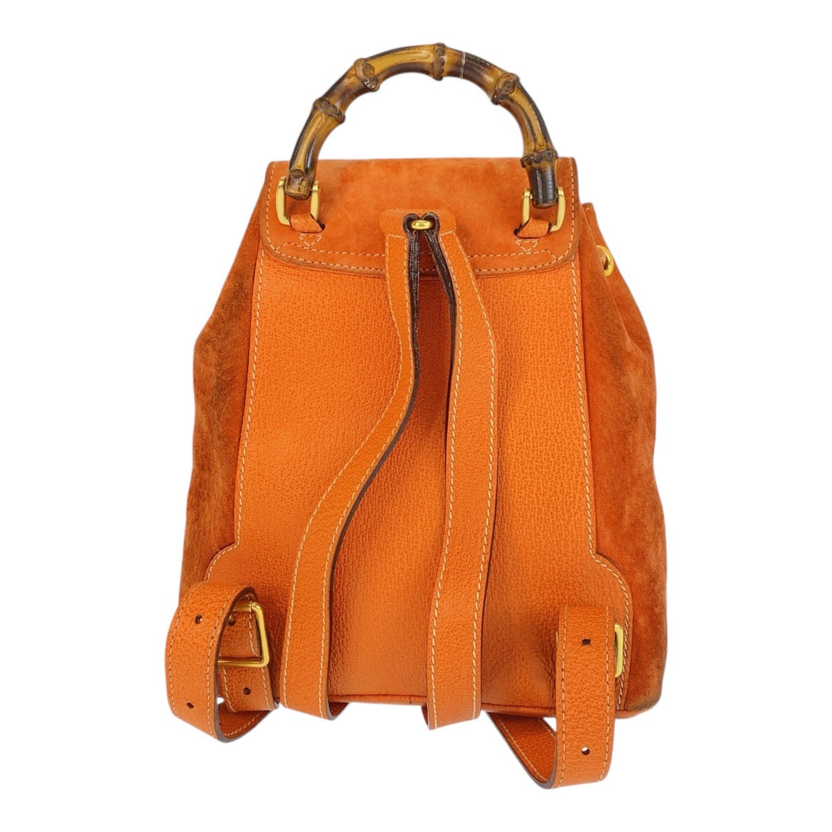 15828
GUCCI グッチ バンブー オレンジ ゴールド金具 スウェード 003 58 0030 リュック バックパック  レディース AB29