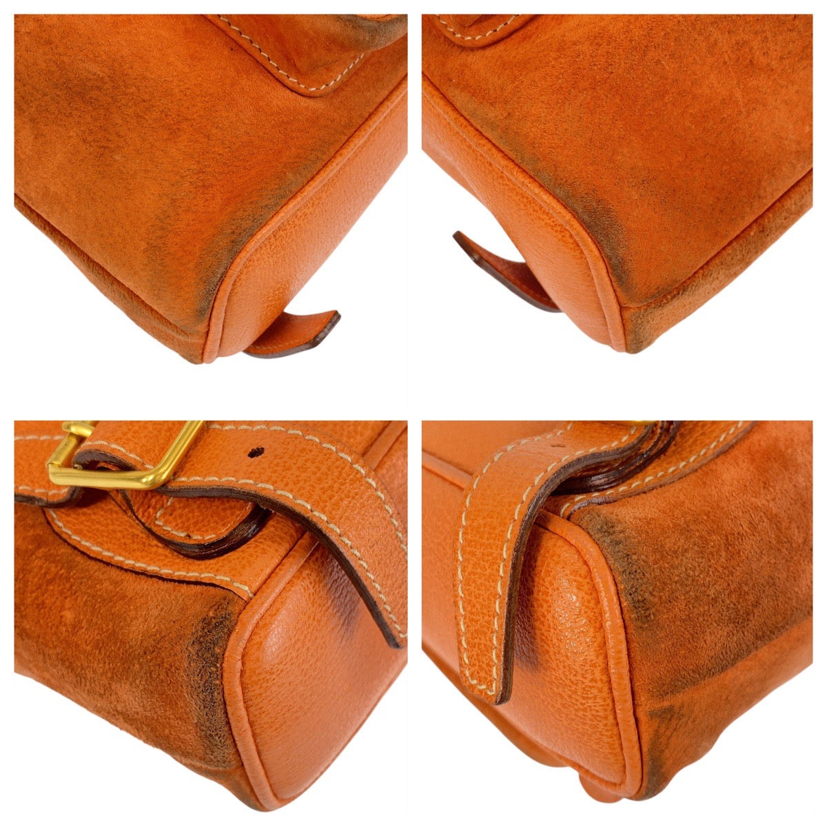 15828
GUCCI グッチ バンブー オレンジ ゴールド金具 スウェード 003 58 0030 リュック バックパック  レディース AB29