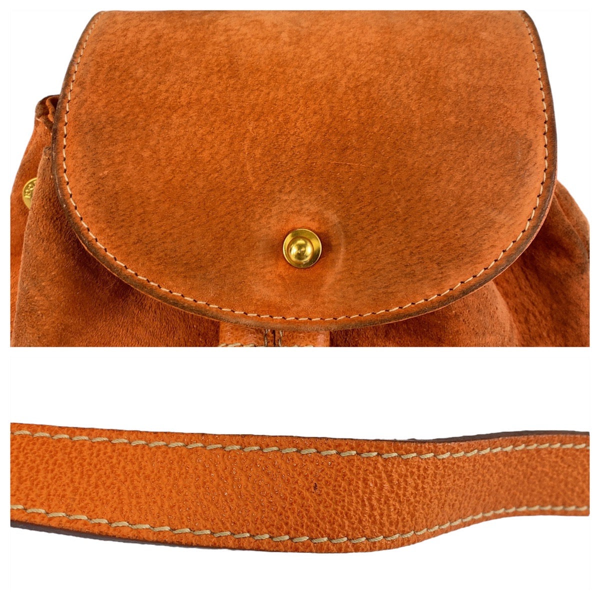 15828
GUCCI グッチ バンブー オレンジ ゴールド金具 スウェード 003 58 0030 リュック バックパック  レディース AB29