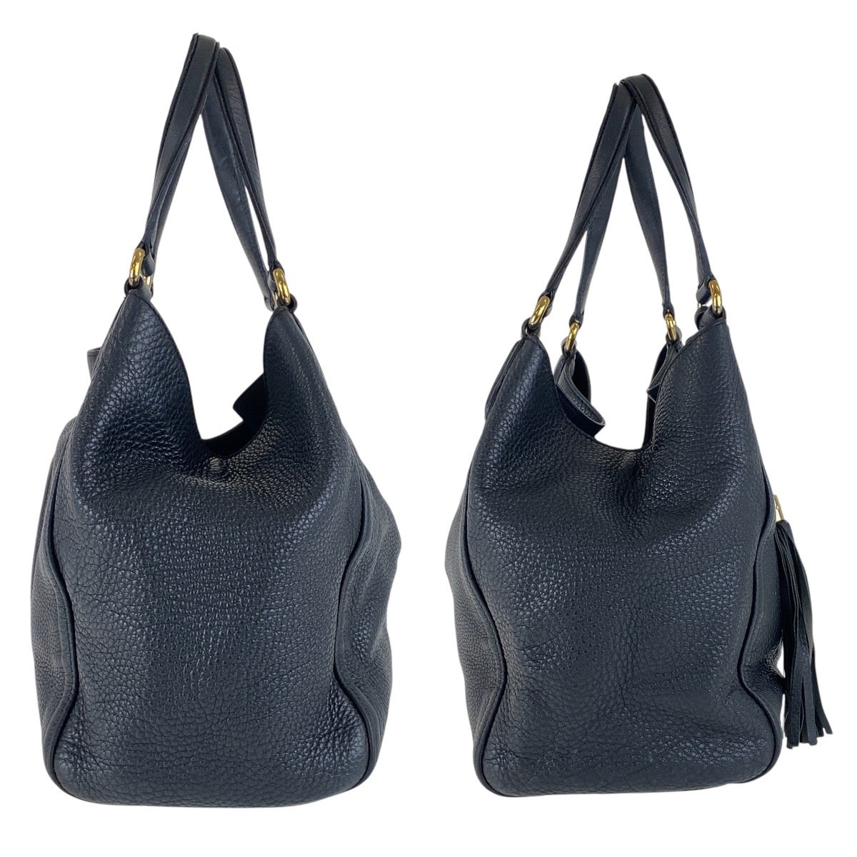 15830
 GUCCI Soho Black Silver Hardware Leather Shoulder Bag 282309 Women's