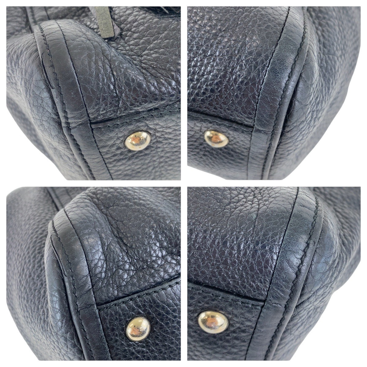 15830
 GUCCI Soho Black Silver Hardware Leather Shoulder Bag 282309 Women's