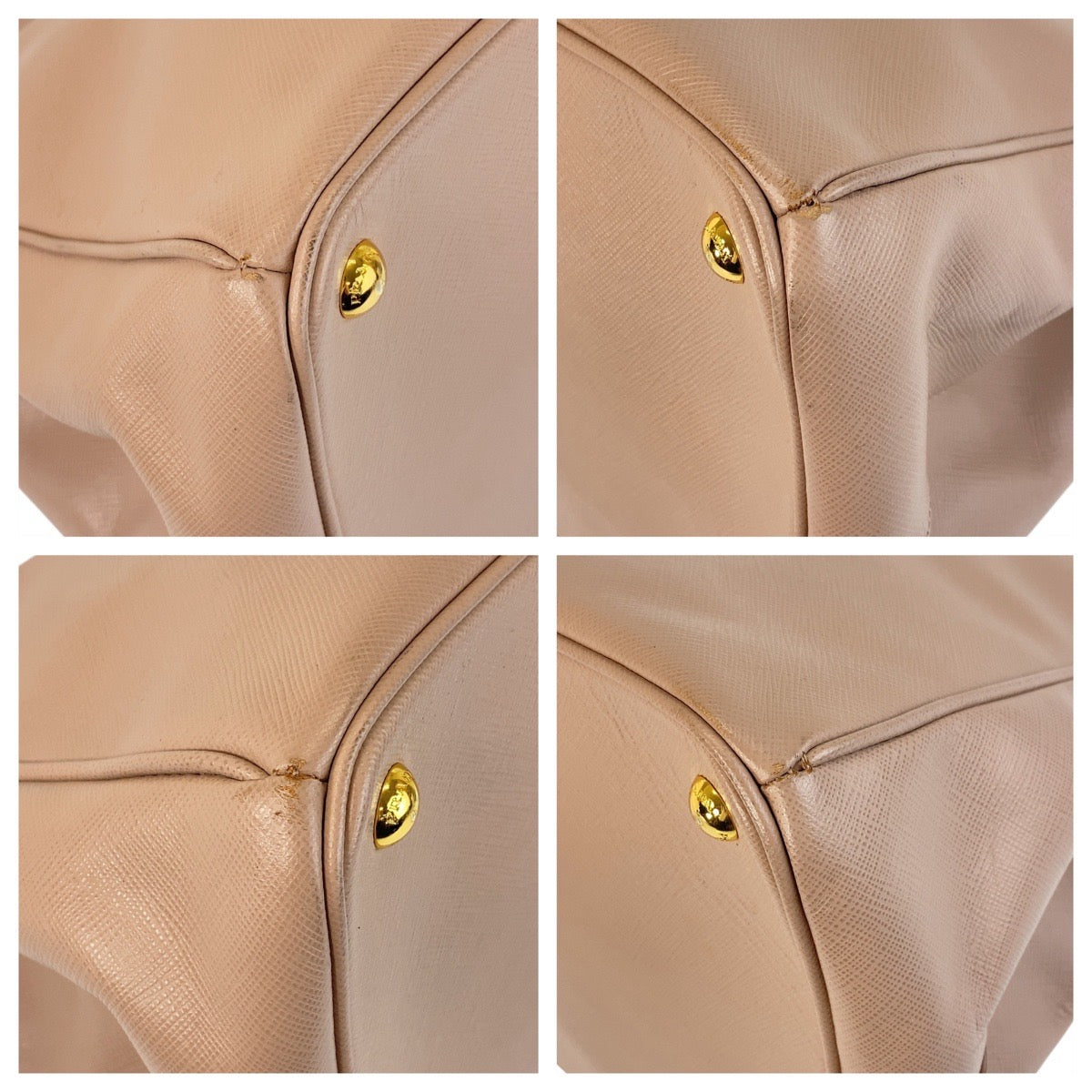 15835
PRADA プラダ サフィアーノ ピンクベージュ ゴールド金具 レザー ハンドバッグ レディース ABP56