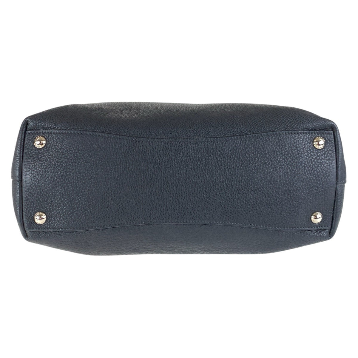 15836
 PRADA Vitello Dino Triangle Logo Plate Black Silver Hardware Leather Tote Bag Shoulder Bag 2way Women's