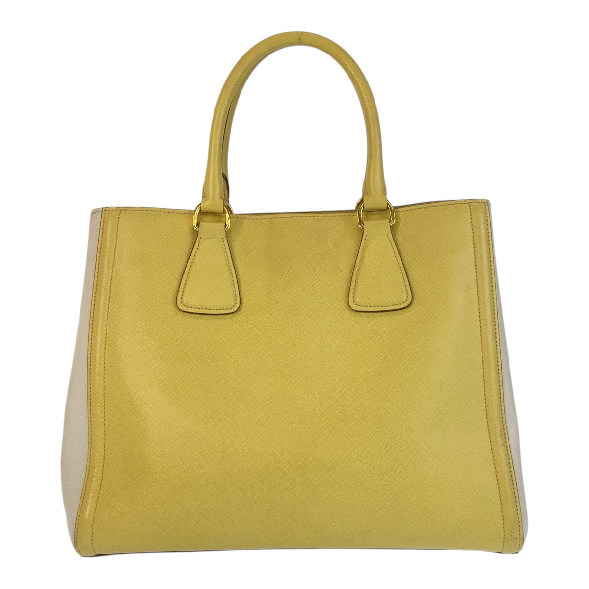 15840
PRADA プラダ サフィアーノ イエロー ゴールド金具 レザー ハンドバッグ ショルダーバッグ 2way レディース AB48