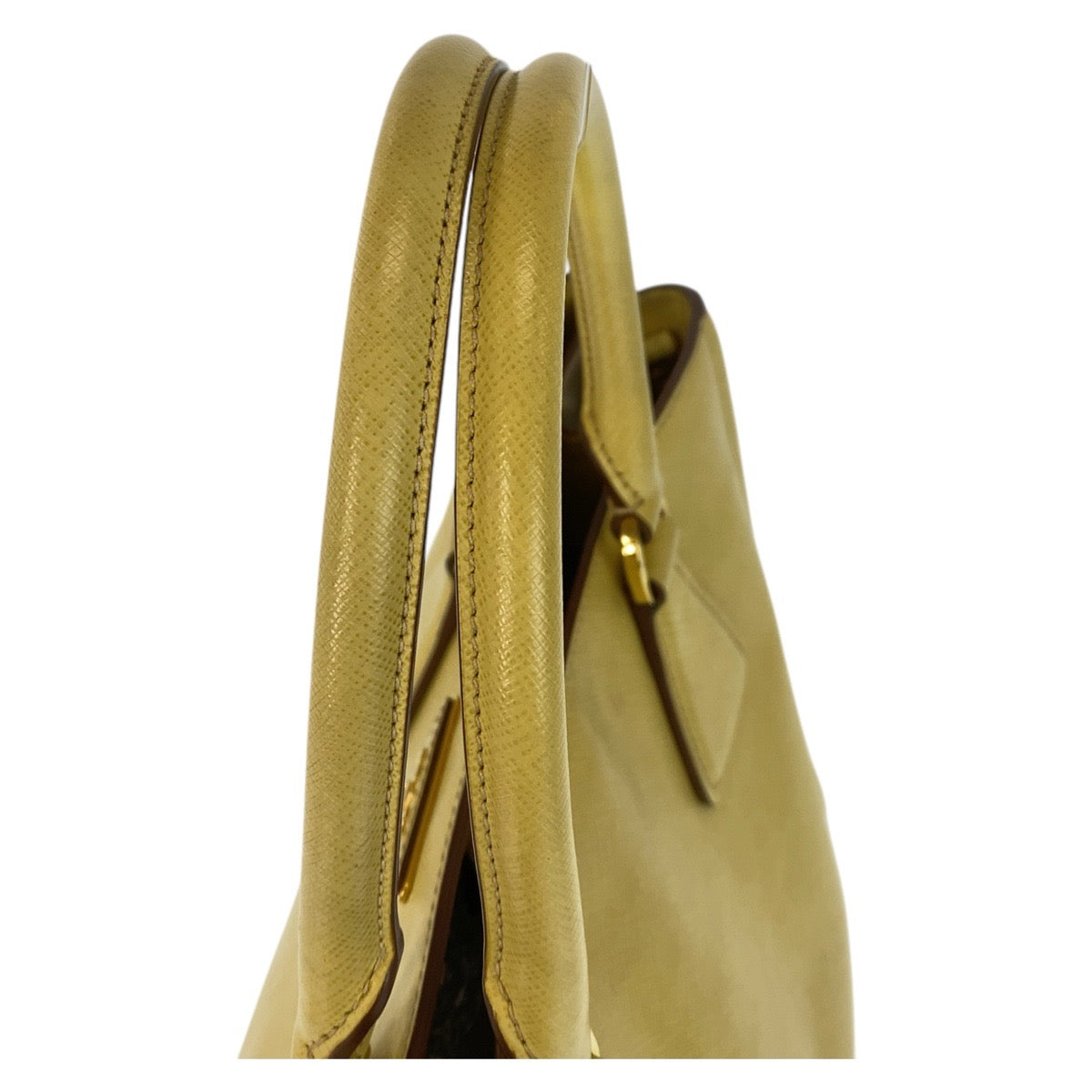 15840
PRADA プラダ サフィアーノ イエロー ゴールド金具 レザー ハンドバッグ ショルダーバッグ 2way レディース AB48