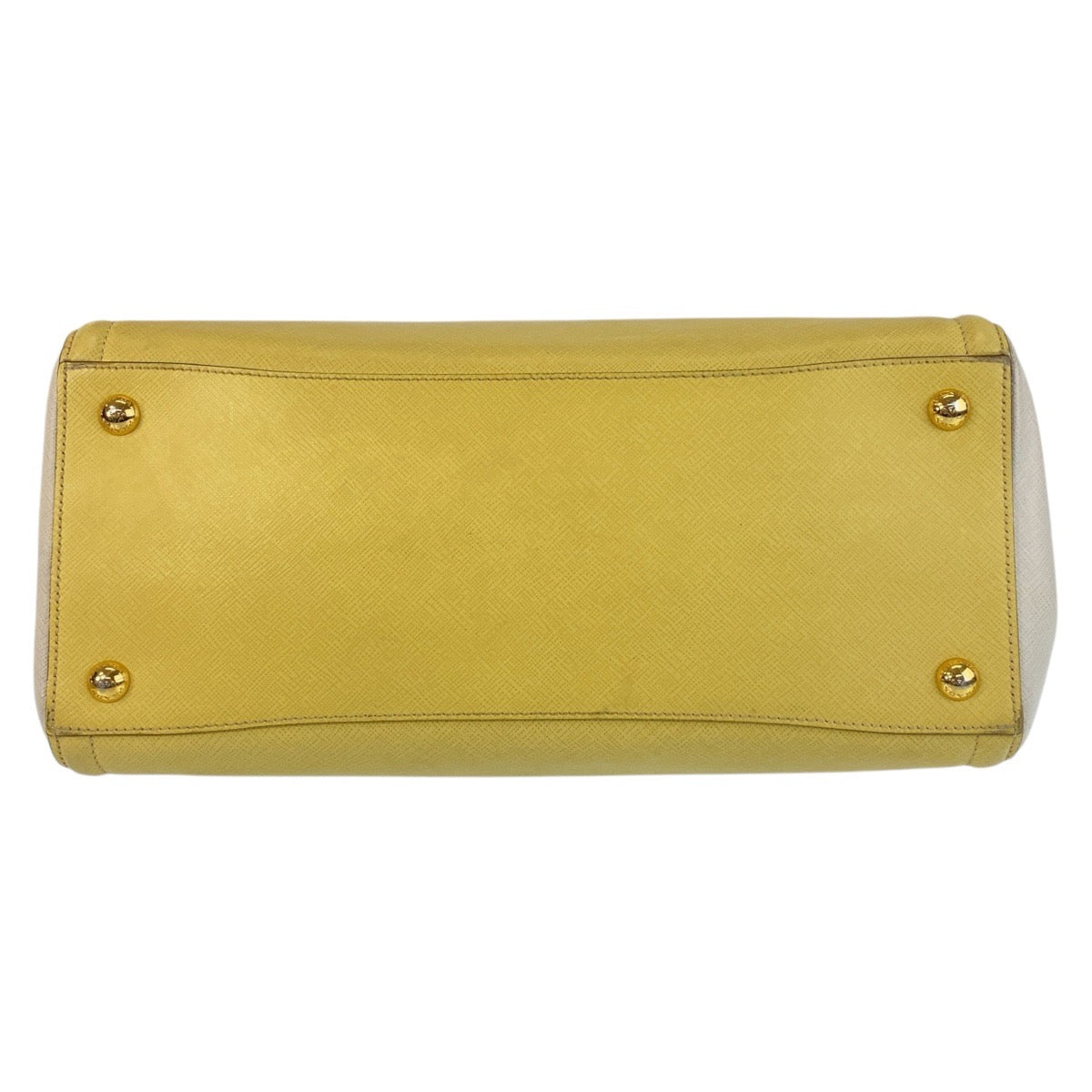 15840
PRADA プラダ サフィアーノ イエロー ゴールド金具 レザー ハンドバッグ ショルダーバッグ 2way レディース AB48