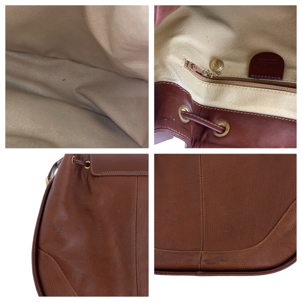 15843
GUCCI グッチ ヴィンテージ オールドグッチ ホースビット ブラウン ゴールド金具 レザー ショルダーバッグ  レディース