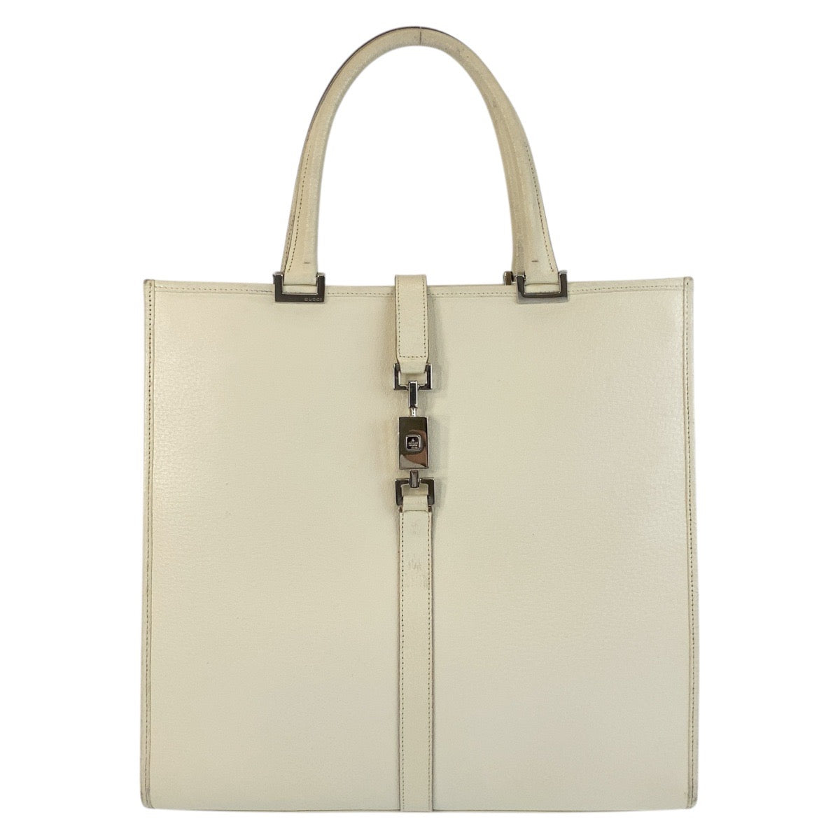15845
GUCCI グッチ ジャッキー ホワイト アイボリー シルバー金具 レザー 002 1064 トートバッグ ショルダーバッグ レディース ABP38