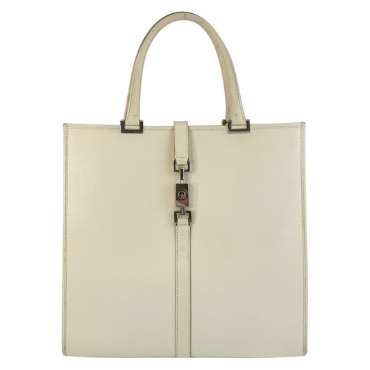 15845
GUCCI グッチ ジャッキー ホワイト アイボリー シルバー金具 レザー 002 1064 トートバッグ ショルダーバッグ レディース ABP38