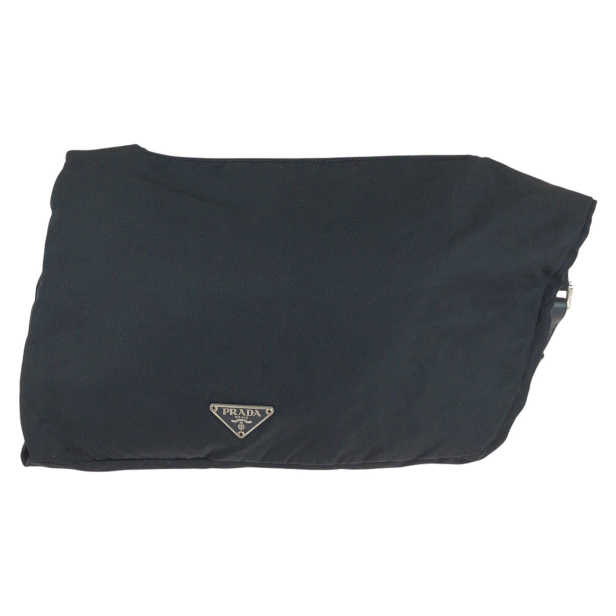 15847
 PRADA Tessuto Triangle Logo Plate Black Silver Hardware Nylon Shoulder Bag Messenger Bag Women's