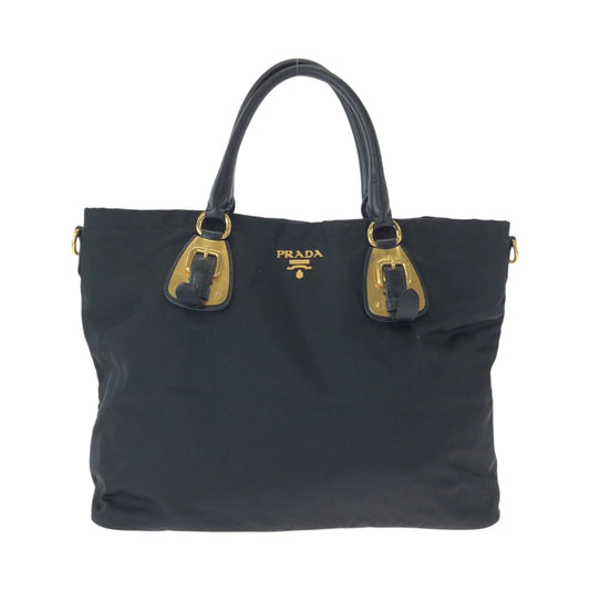 15850
PRADA プラダ テスート ロゴ ブラック ゴールド金具 ナイロン BN1902 トートバッグ ショルダーバッグ  レディース AB41