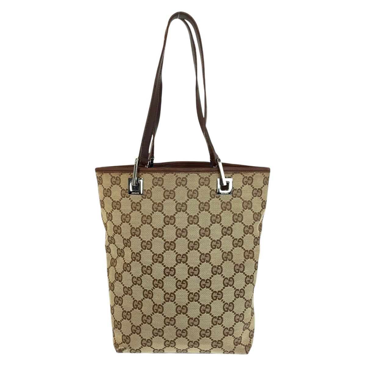 15855
GUCCI グッチ ベージュ ブラウン GGキャンバス / レザー 31244 トートバッグ ショルダーバッグ  レディース