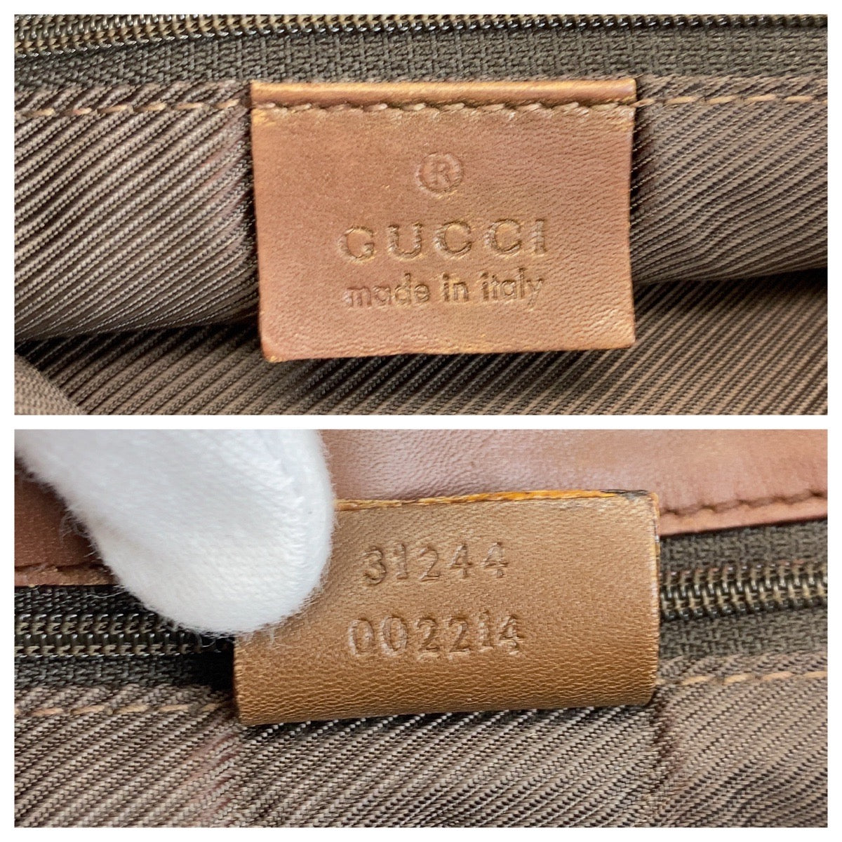 15855
GUCCI グッチ ベージュ ブラウン GGキャンバス / レザー 31244 トートバッグ ショルダーバッグ  レディース