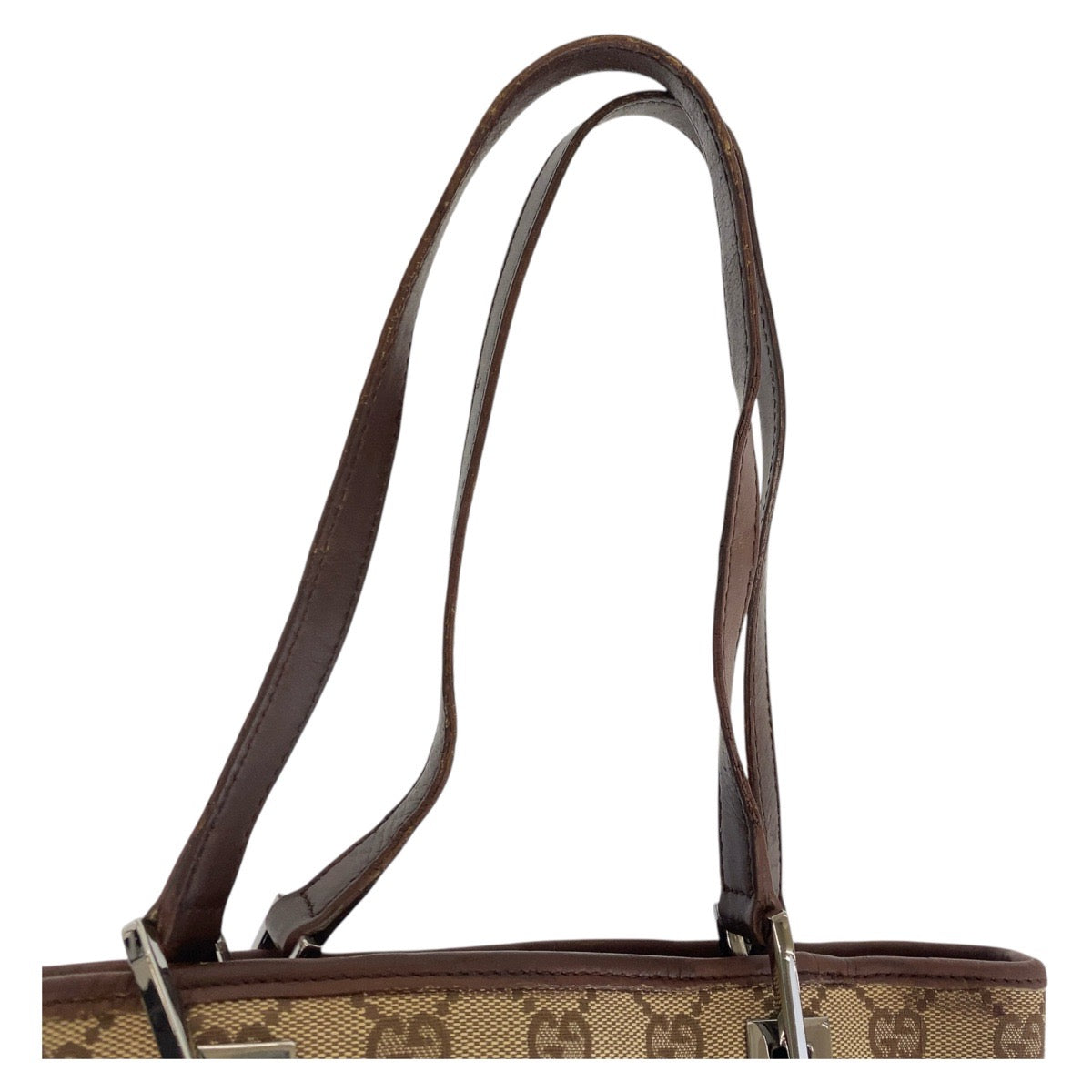 15855
GUCCI グッチ ベージュ ブラウン GGキャンバス / レザー 31244 トートバッグ ショルダーバッグ  レディース