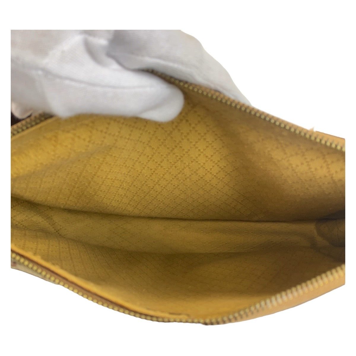 15858
 GUCCI Gucci Sherry Line Old Gucci Beige Brown Gold Hardware GG Canvas/Leather Handbag Women's