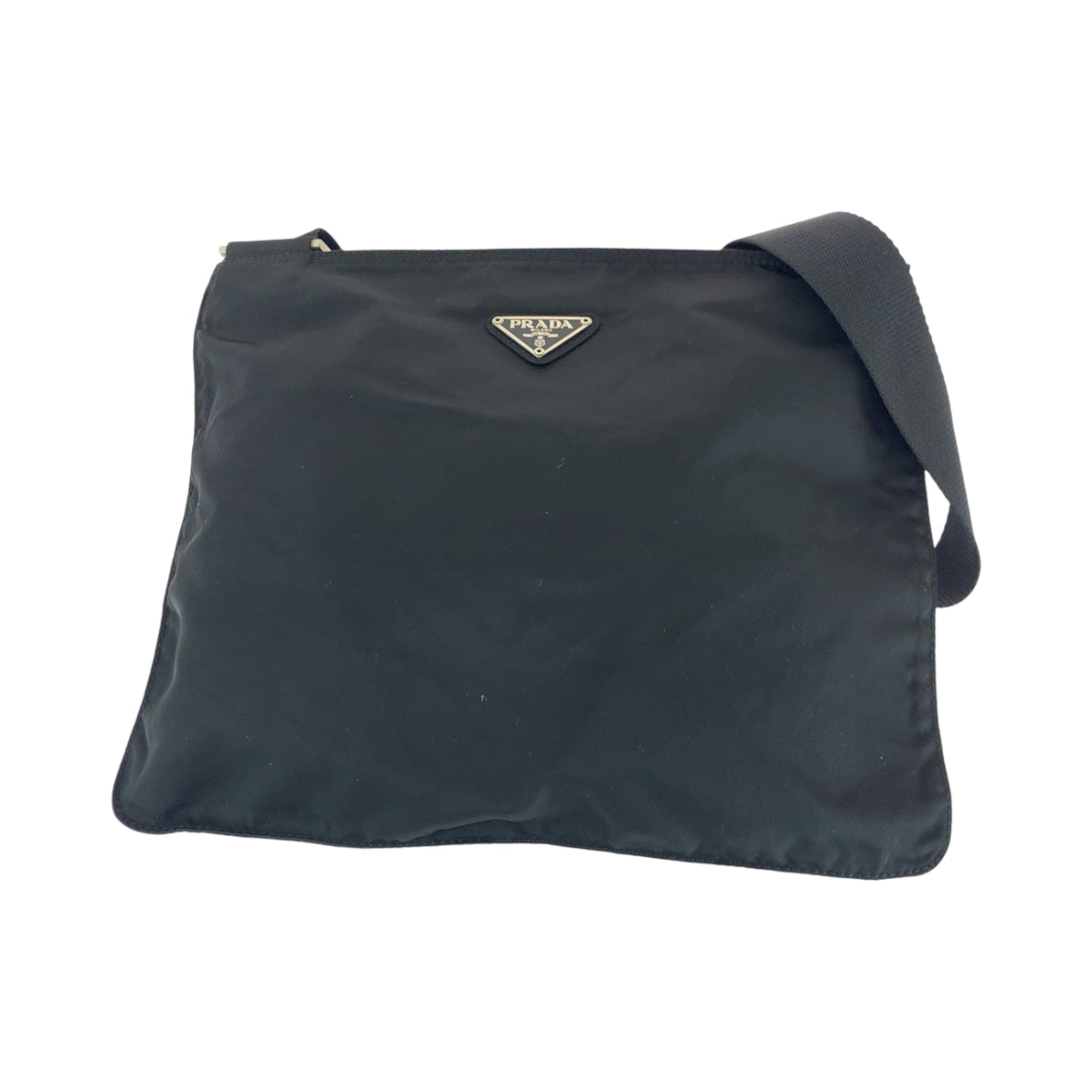 15860
PRADA プラダ テスート 三角ロゴプレート ブラック シルバー金具 ナイロン VA0053 ショルダーバッグ メッセンジャーバッグ  メンズ ABP32