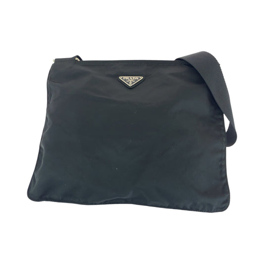 15860
PRADA プラダ テスート 三角ロゴプレート ブラック シルバー金具 ナイロン VA0053 ショルダーバッグ メッセンジャーバッグ  メンズ ABP32