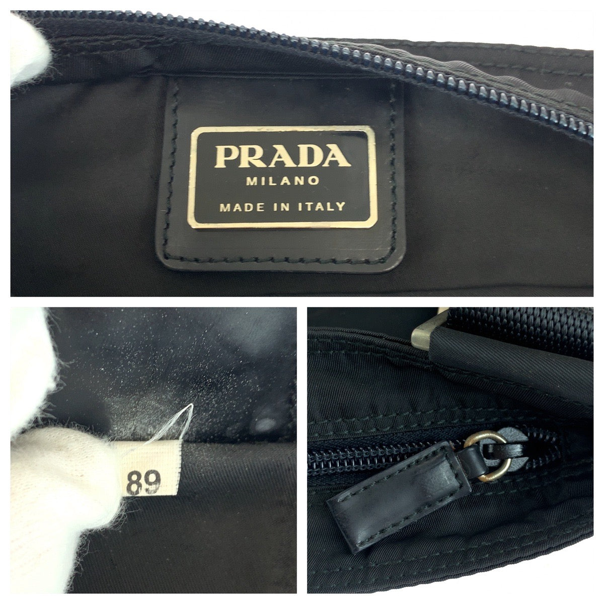 15860
PRADA プラダ テスート 三角ロゴプレート ブラック シルバー金具 ナイロン VA0053 ショルダーバッグ メッセンジャーバッグ  メンズ ABP32