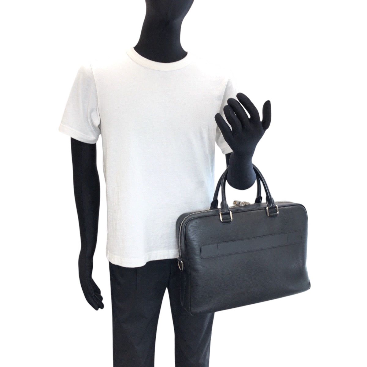 15883
LOUIS VUITTON ルイヴィトン エピ ポルトドキュマン ノワール ブラック 黒 シルバー金具 エピレザー M54092 ビジネスバッグ ハンドバッグ  メンズ
