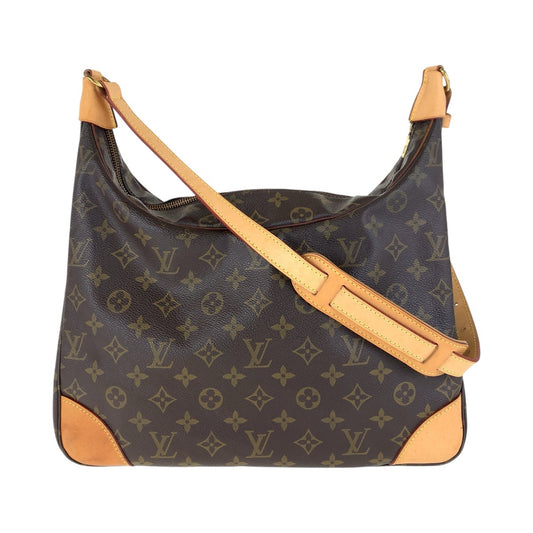 15884
LOUIS VUITTON ルイヴィトン モノグラム ブローニュ 35 ブラウン ゴールド金具 PVC / レザー M51260 ショルダーバッグ  レディース AB66