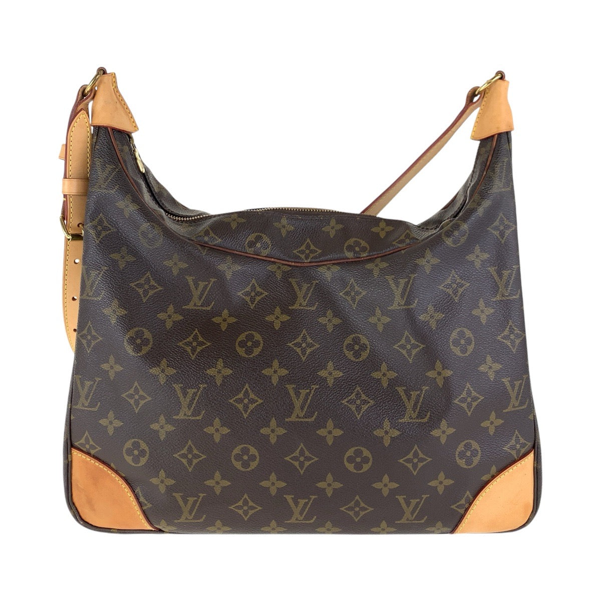 15884
LOUIS VUITTON ルイヴィトン モノグラム ブローニュ 35 ブラウン ゴールド金具 PVC / レザー M51260 ショルダーバッグ  レディース AB66