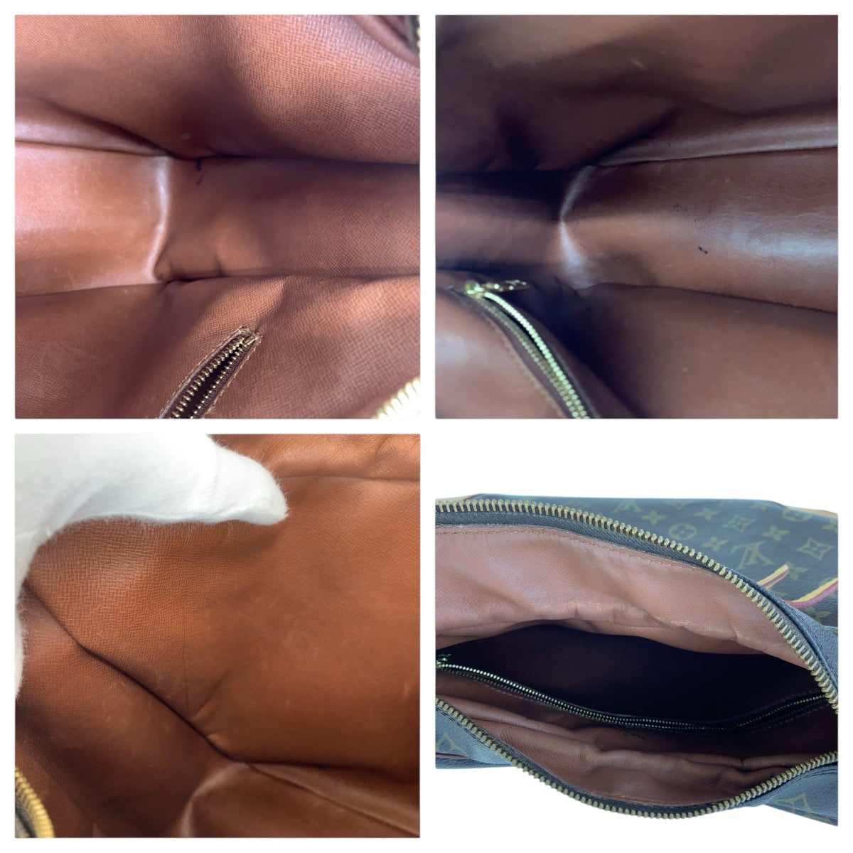 15884
LOUIS VUITTON ルイヴィトン モノグラム ブローニュ 35 ブラウン ゴールド金具 PVC / レザー M51260 ショルダーバッグ  レディース AB66