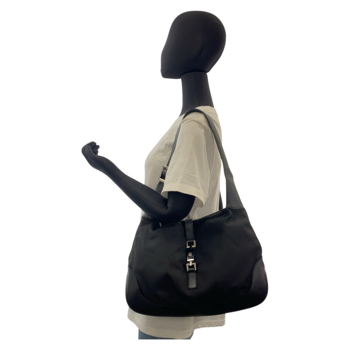 15887
GUCCI グッチ ジャッキー ブラック 黒 ナイロン / レザー 001 3346 ショルダーバッグ  レディース