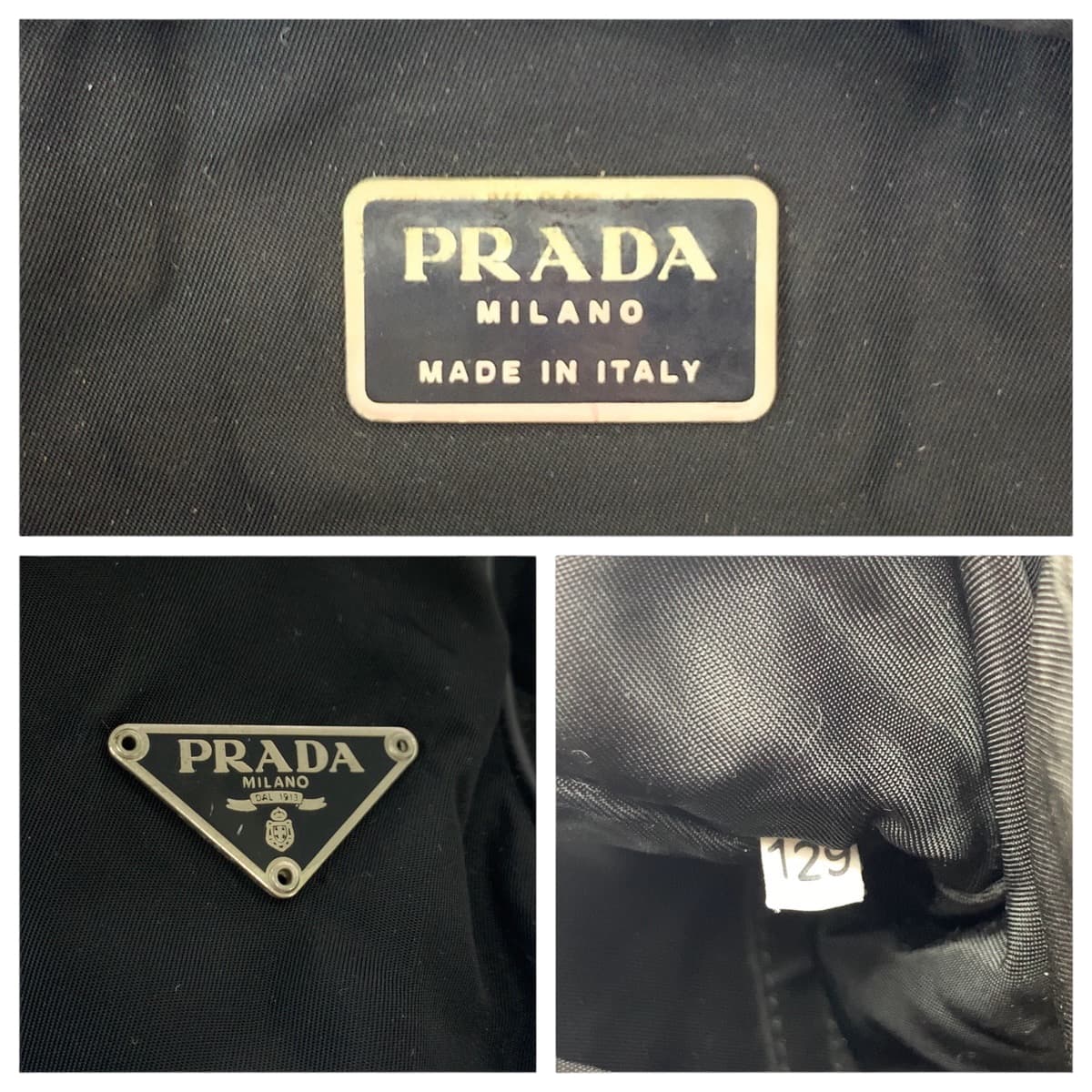 15888
PRADA プラダ テスート 三角ロゴプレート 男女兼用 ブラック 黒 シルバー金具 ナイロン リュックサック ビジネスバッグ  レディース AB35